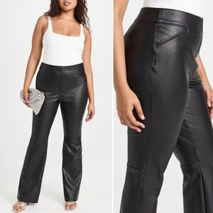 Spanx Faux Leather Flare Pant Black Pull On High Elastic Waistband Edgy Plus 3X
